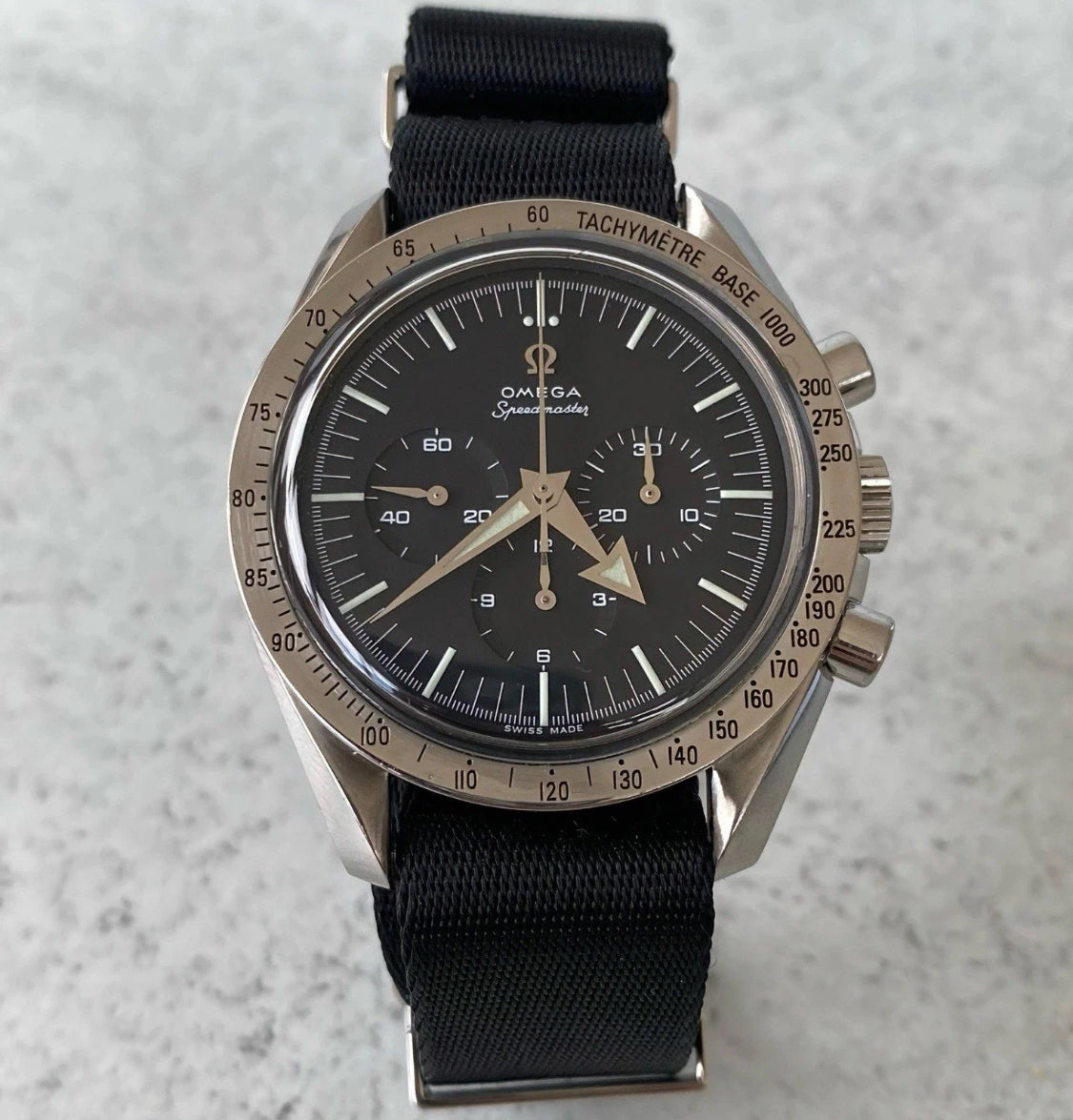 Omega Speedmaster Broad Arrow 3594.50 1957 Re-Edition 40th Anniversary Watch - Showcase