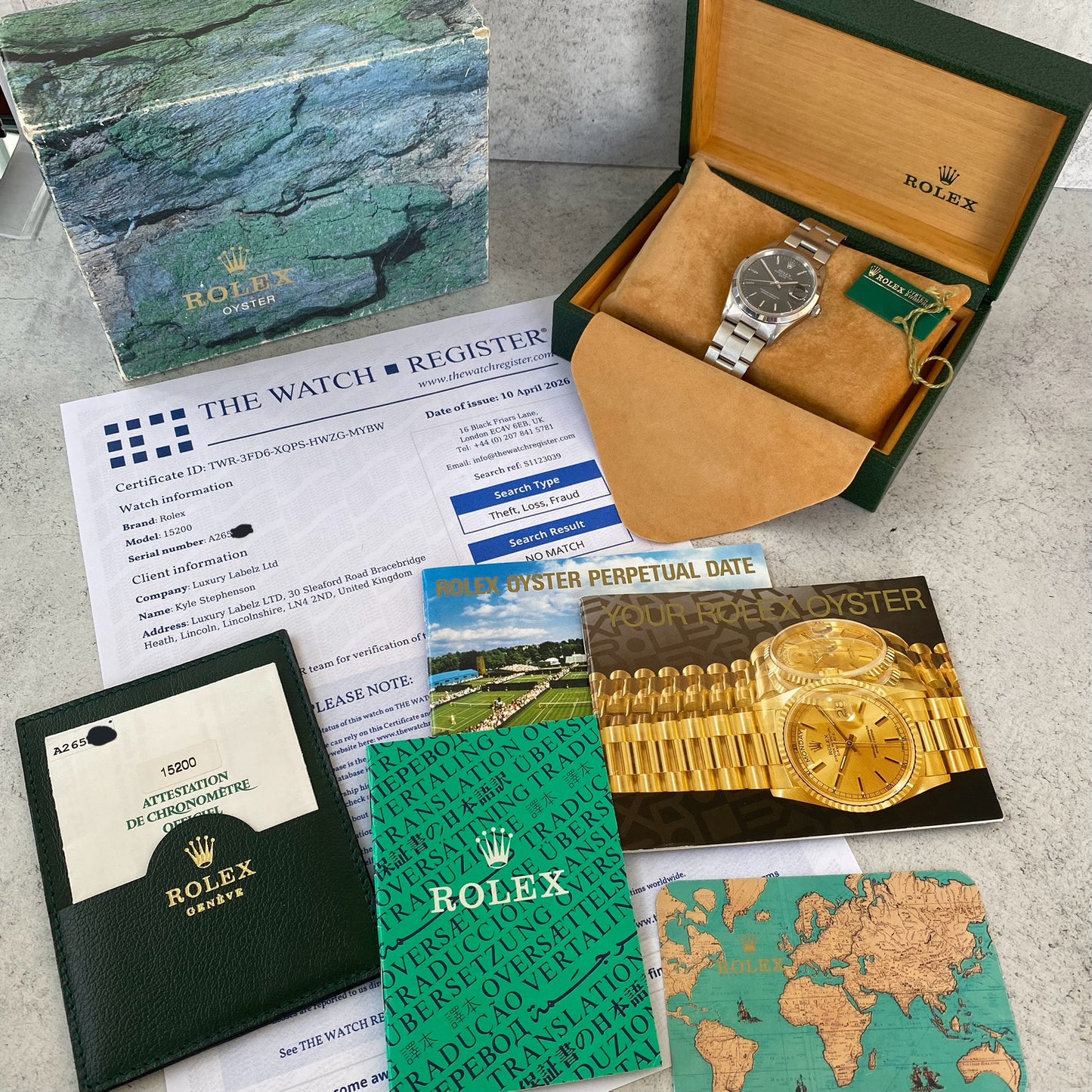 1999 Rolex Date Oyster Perpetual 15200 34mm Watch - Showcase