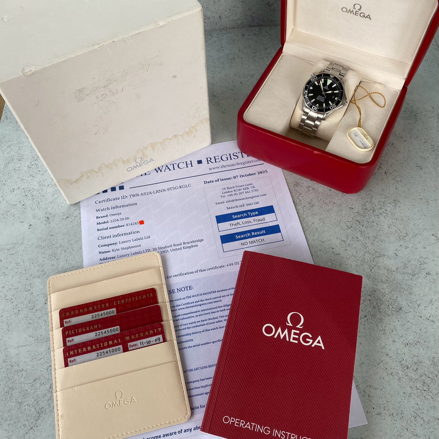 Omega Seamaster 300 Professional 2254.50.00 Automatic 41mm Watch - Full Set