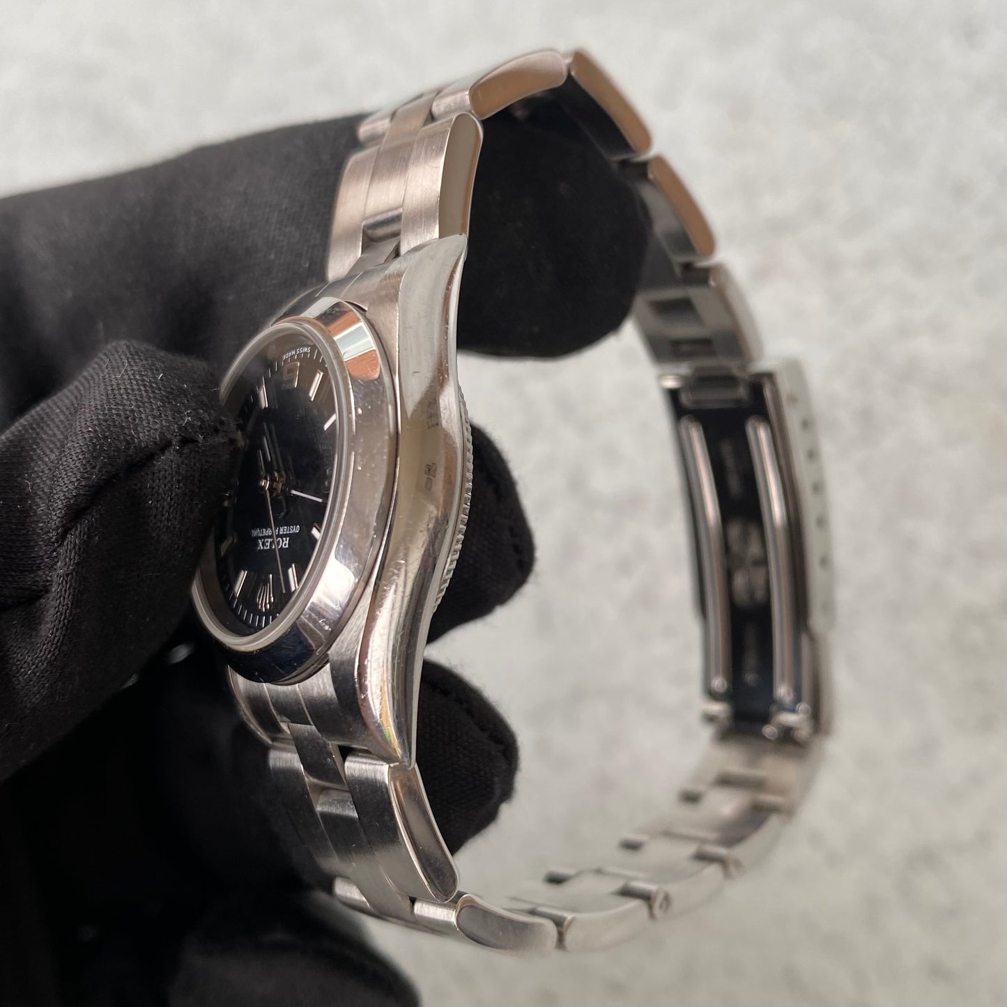 2004 Ladies Rolex Oyster Perpetual Black Dial 76080 Watch - Full Set