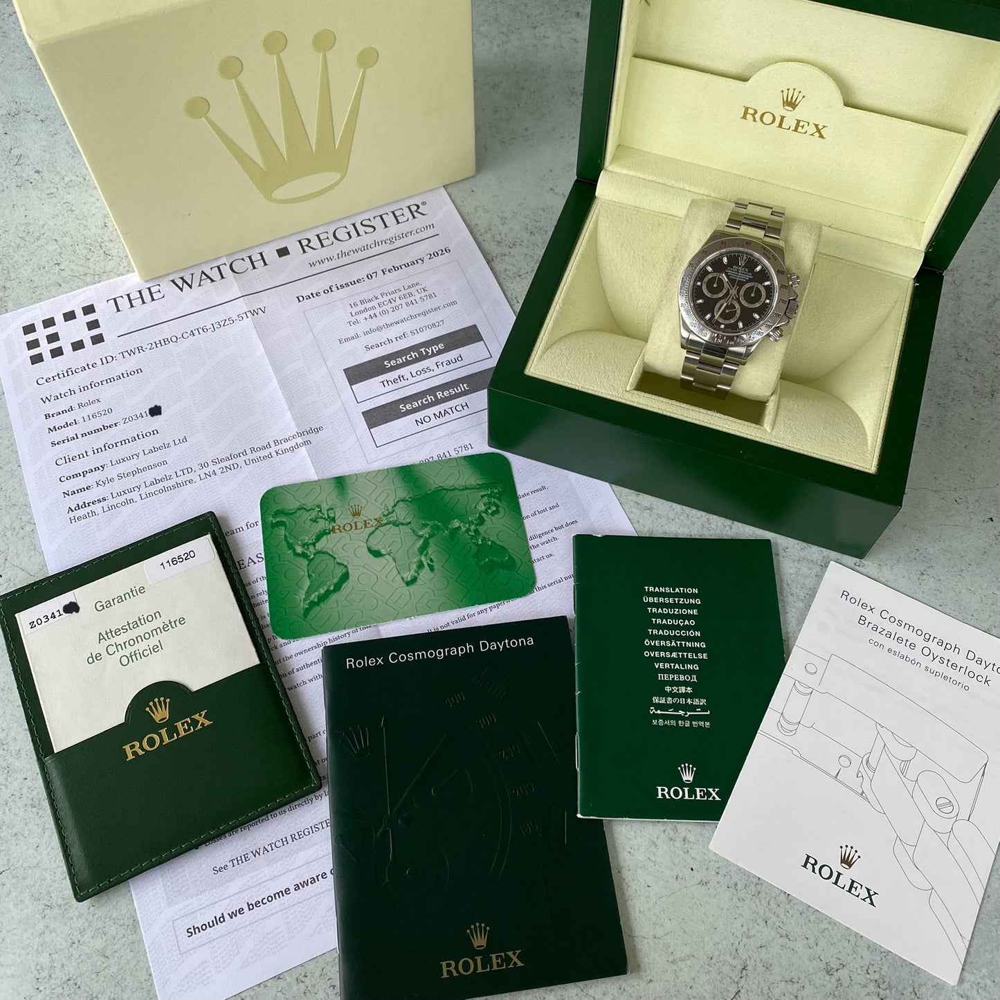 2006 Rolex Cosmograph Daytona 116520 Black Dial Watch - Showcase
