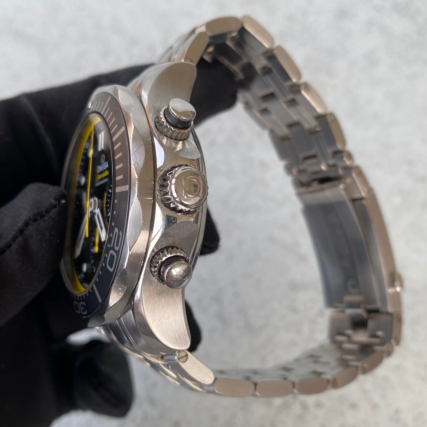 Omega Seamaster 300 Diver Regatta Chronograph Black Dial Date Watch - Full Set