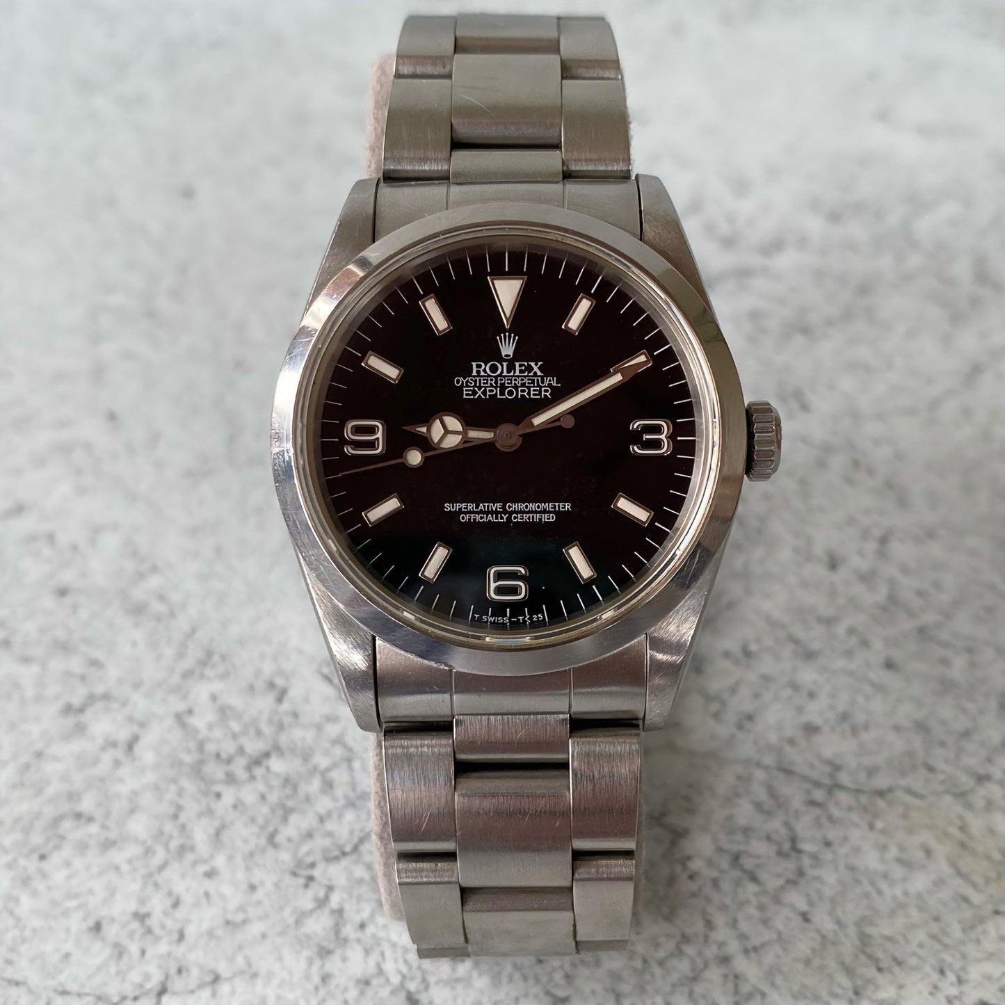 1991 Rolex Explorer Oyster Perpetual 14270 Black Dial Watch - Boxed & Papers