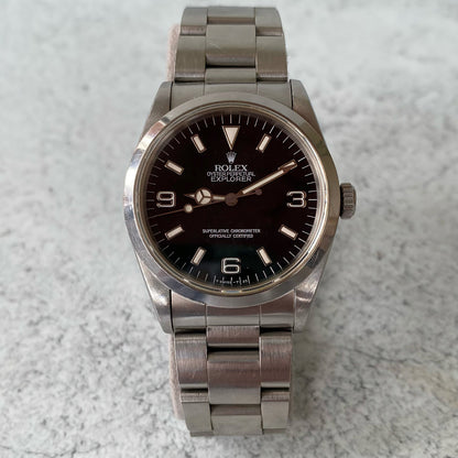 1991 Rolex Explorer Oyster Perpetual 14270 Black Dial Watch - Boxed & Papers