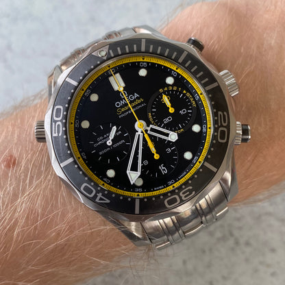 Omega Seamaster 300 Diver Regatta Chronograph Black Dial Date Watch - Full Set