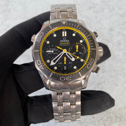 Omega Seamaster 300 Diver Regatta Chronograph Black Dial Date Watch - Full Set