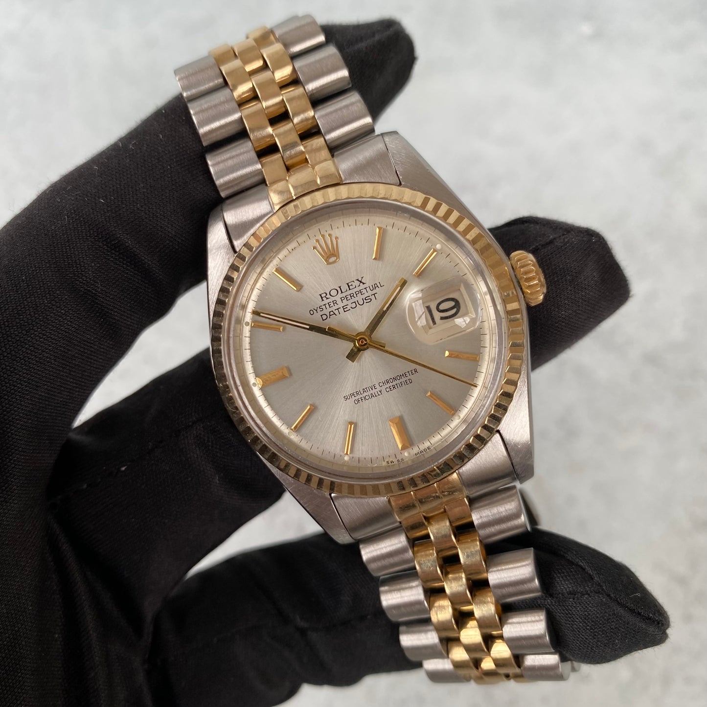 1978 Rolex Datejust Oyster Perpetual 1601 Bi-Metal Swiss Vintage Watch