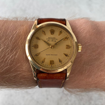 1958 Rolex Air King 5506 Super Precision Oyster Perpetual Honeycomb Dial Watch