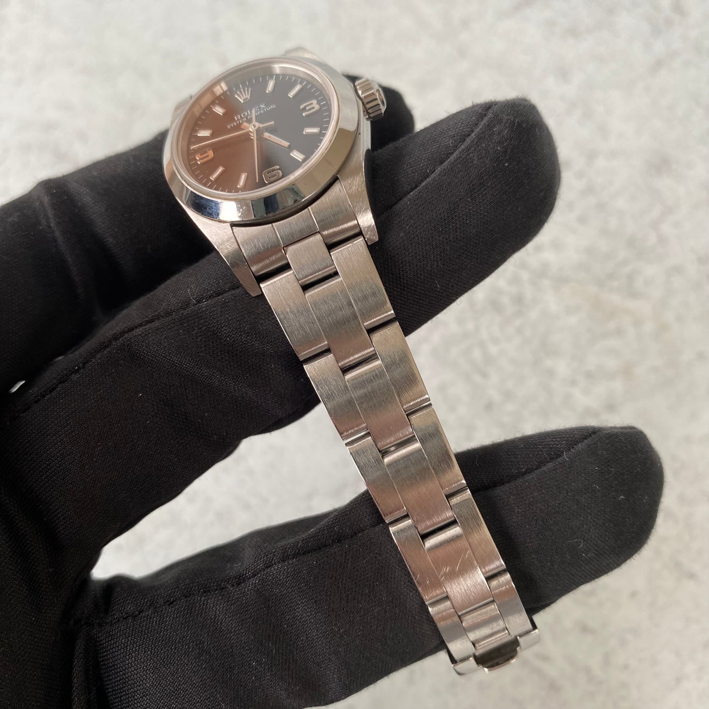 2004 Ladies Rolex Oyster Perpetual Black Dial 76080 Watch - Full Set