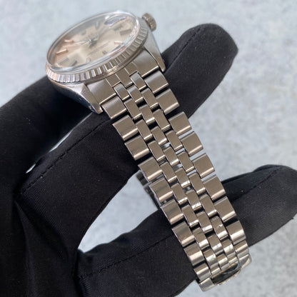 1970 Rolex Datejust Oyster Perpetual 1603 Engine Turned Bezel Swiss Watch