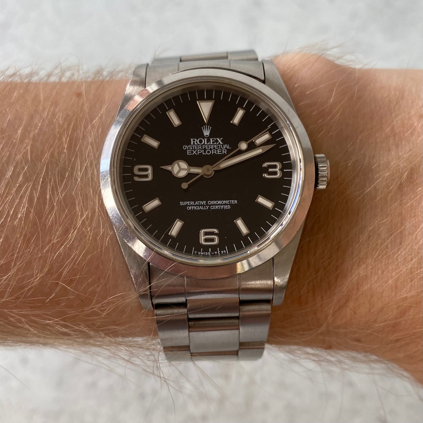 1991 Rolex Explorer Oyster Perpetual 14270 Black Dial Watch - Boxed & Papers