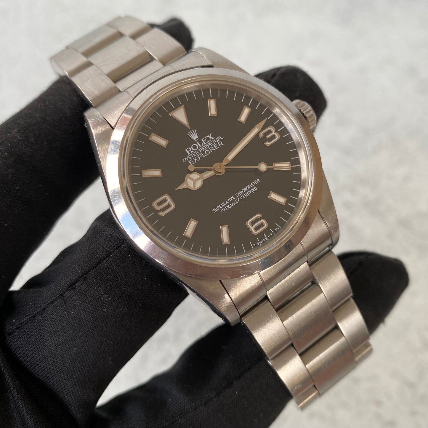 1991 Rolex Explorer Oyster Perpetual 14270 Black Dial Watch - Boxed & Papers