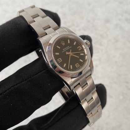 2004 Ladies Rolex Oyster Perpetual Black Dial 76080 Watch - Full Set