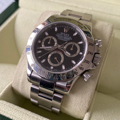 2006 Rolex Cosmograph Daytona 116520 Black Dial Watch - Showcase