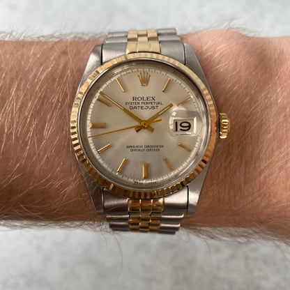 1978 Rolex Datejust Oyster Perpetual 1601 Bi-Metal Swiss Vintage Watch