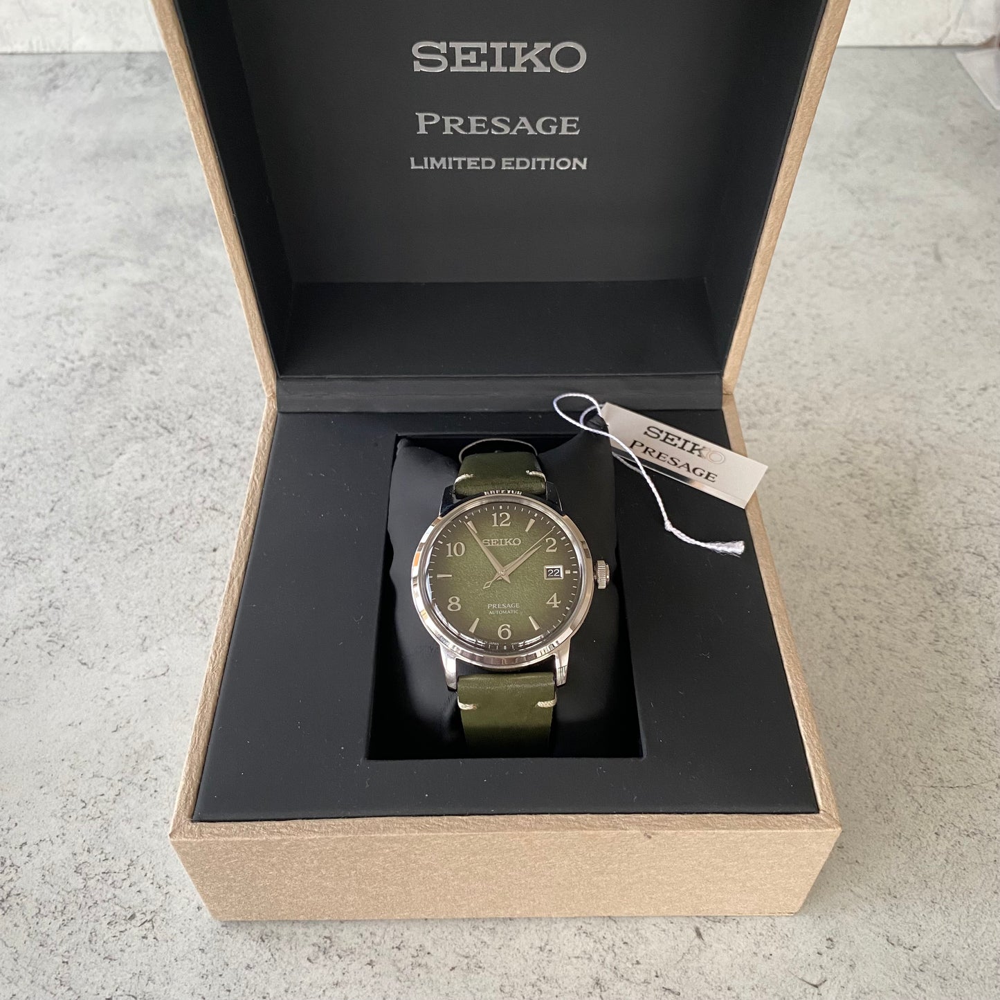 Seiko Presage Matcha SRPF41J1 Limited Edition Automatic Watch - Full Set