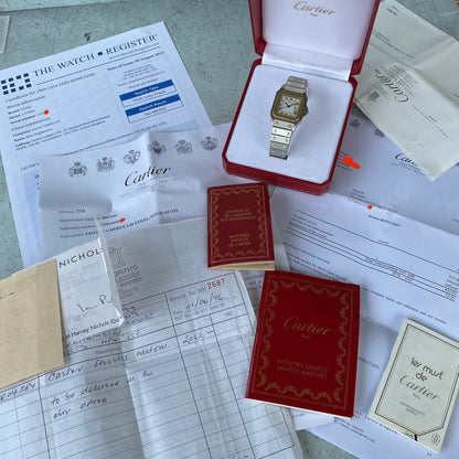 1996 Cartier Santos Carree Bi-Metal 1172961 Automatic Date Watch - Showcase