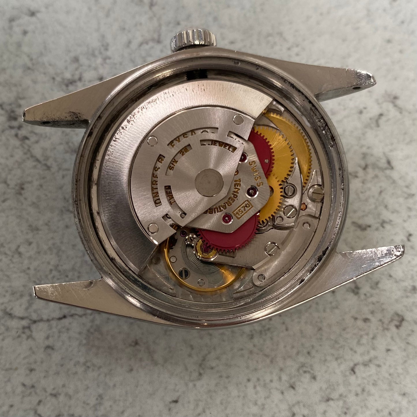 1970 Rolex Datejust Oyster Perpetual 1603 Engine Turned Bezel Swiss Watch