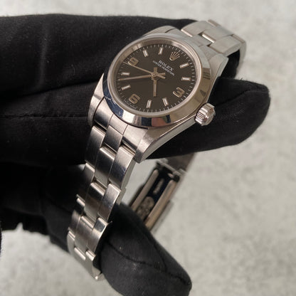 2004 Ladies Rolex Oyster Perpetual Black Dial 76080 Watch - Full Set