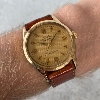 1958 Rolex Air King 5506 Super Precision Oyster Perpetual Honeycomb Dial Watch