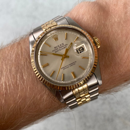 1978 Rolex Datejust Oyster Perpetual 1601 Bi-Metal Swiss Vintage Watch