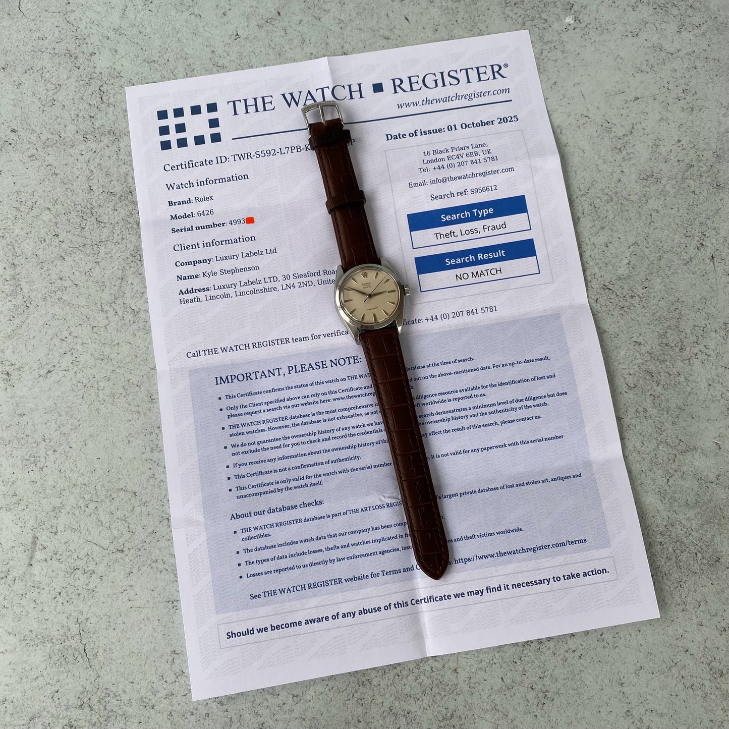 1959 Rolex Oyster Royal Precision 6426 Manual Wind Cal.1210 Swiss Vintage Watch