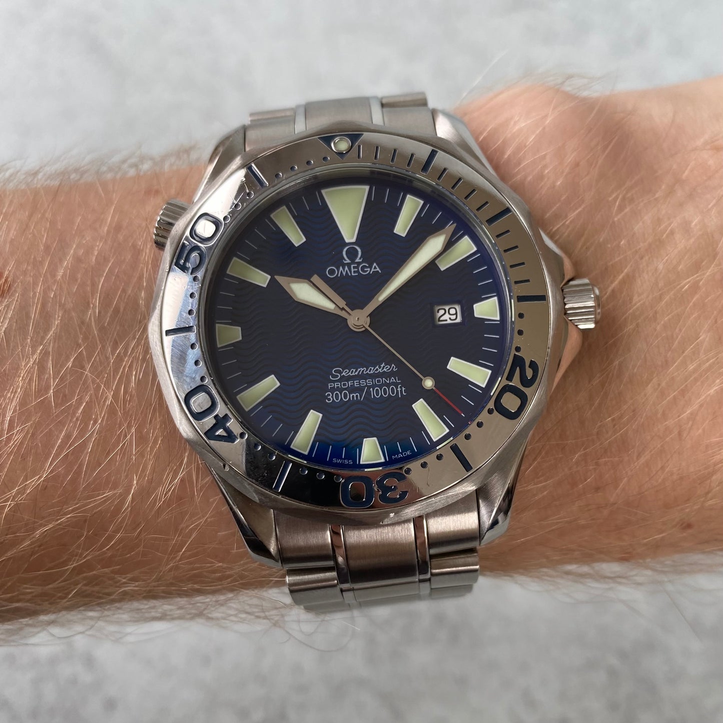 Omega Seamaster 300 Professional 2265.80.00 Blue Quartz 41mm Watch - Full Set