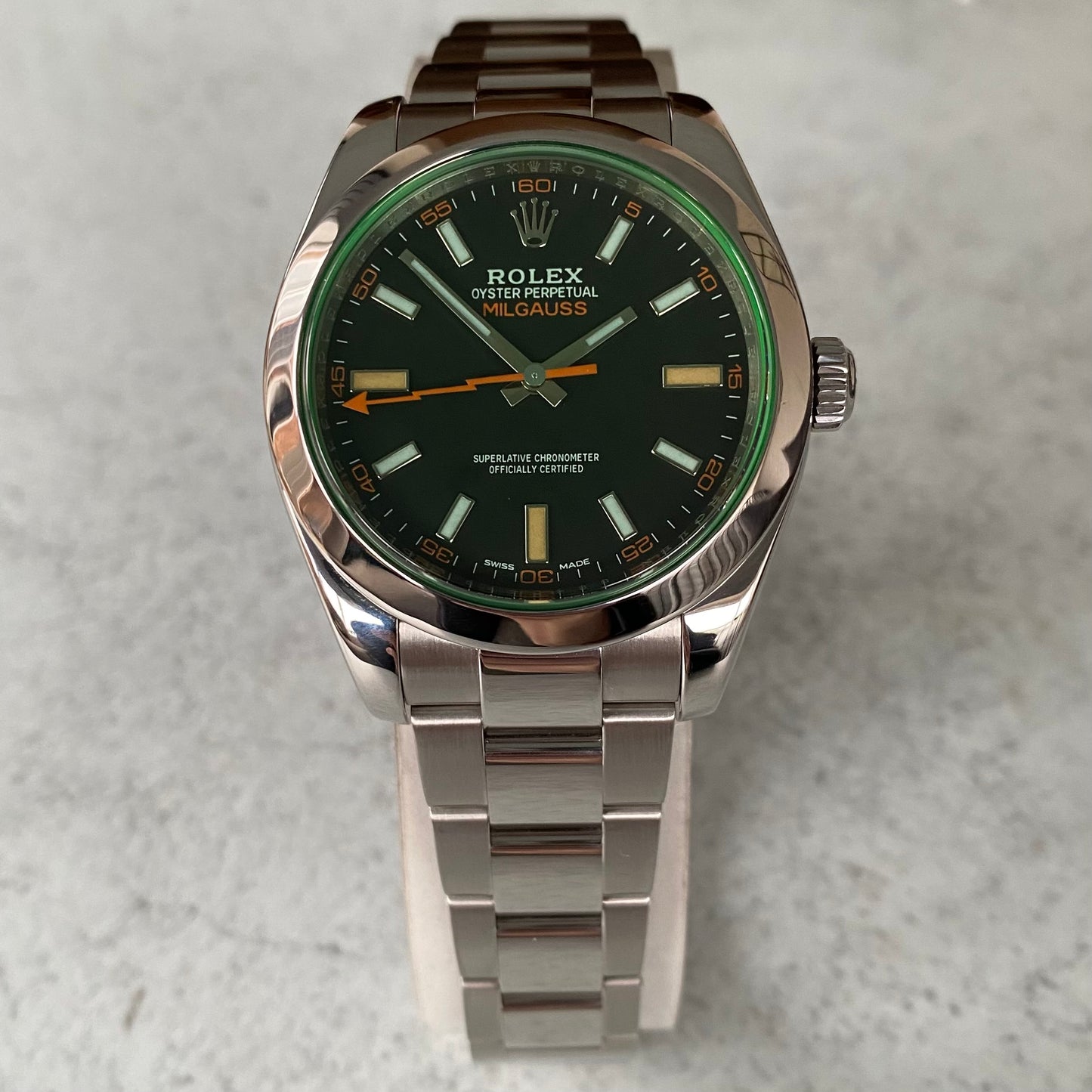 2012 Rolex Milgauss 116400GV Oyster Perpetual Watch - Showcase