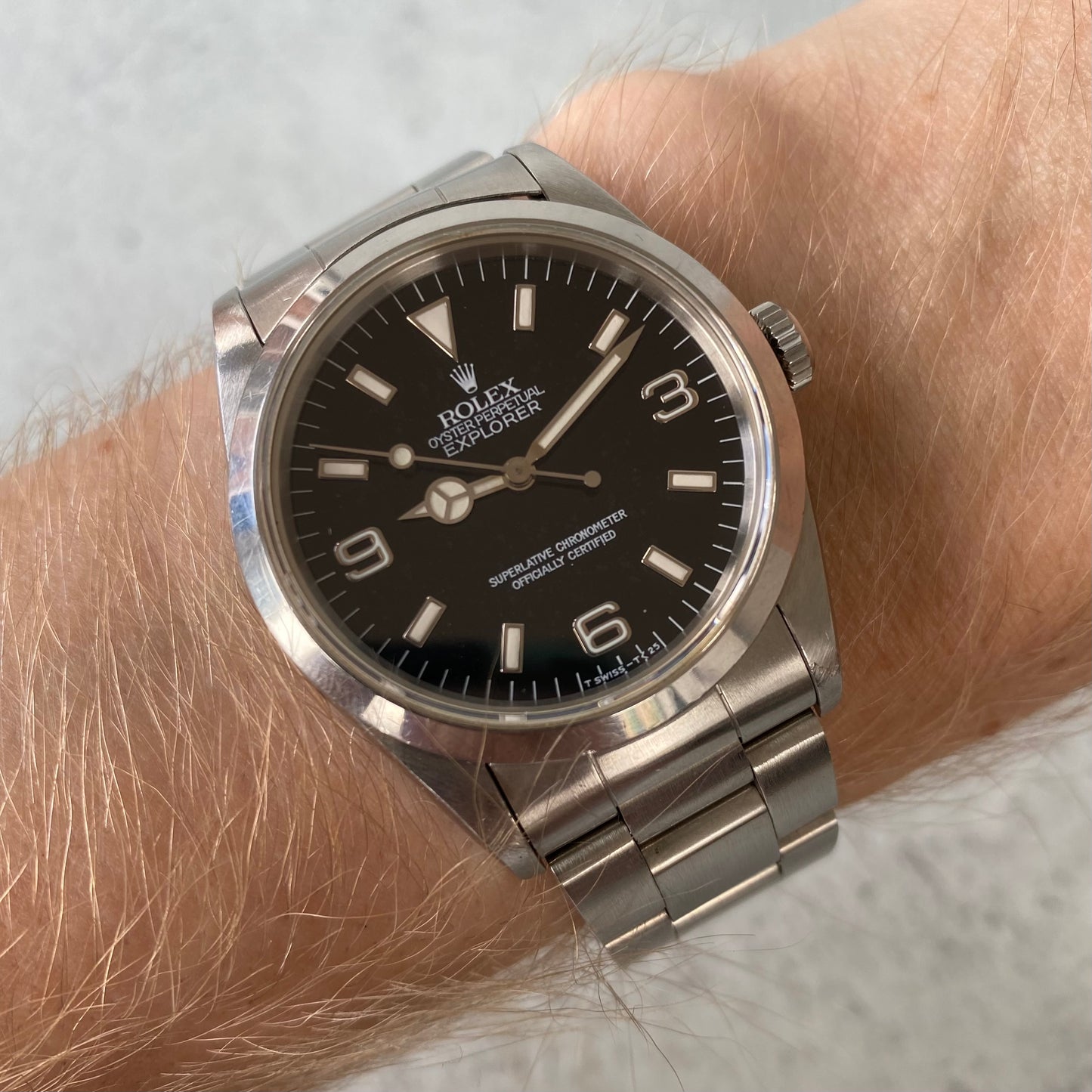 1991 Rolex Explorer Oyster Perpetual 14270 Black Dial Watch - Boxed & Papers