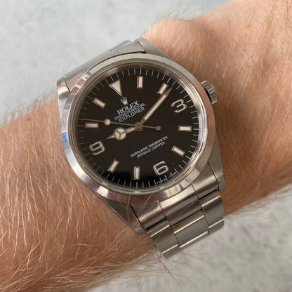 1991 Rolex Explorer Oyster Perpetual 14270 Black Dial Watch - Boxed & Papers