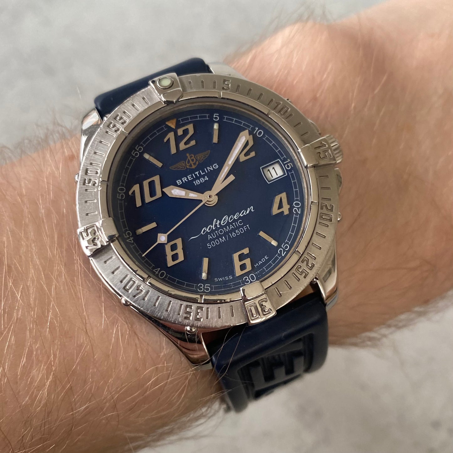 Breitling Colt Ocean Automatic A17350 Blue Dial Date Watch - Boxed