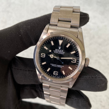 1991 Rolex Explorer Oyster Perpetual 14270 Black Dial Watch - Boxed & Papers