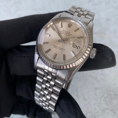 1970 Rolex Datejust Oyster Perpetual 1603 Engine Turned Bezel Swiss Watch