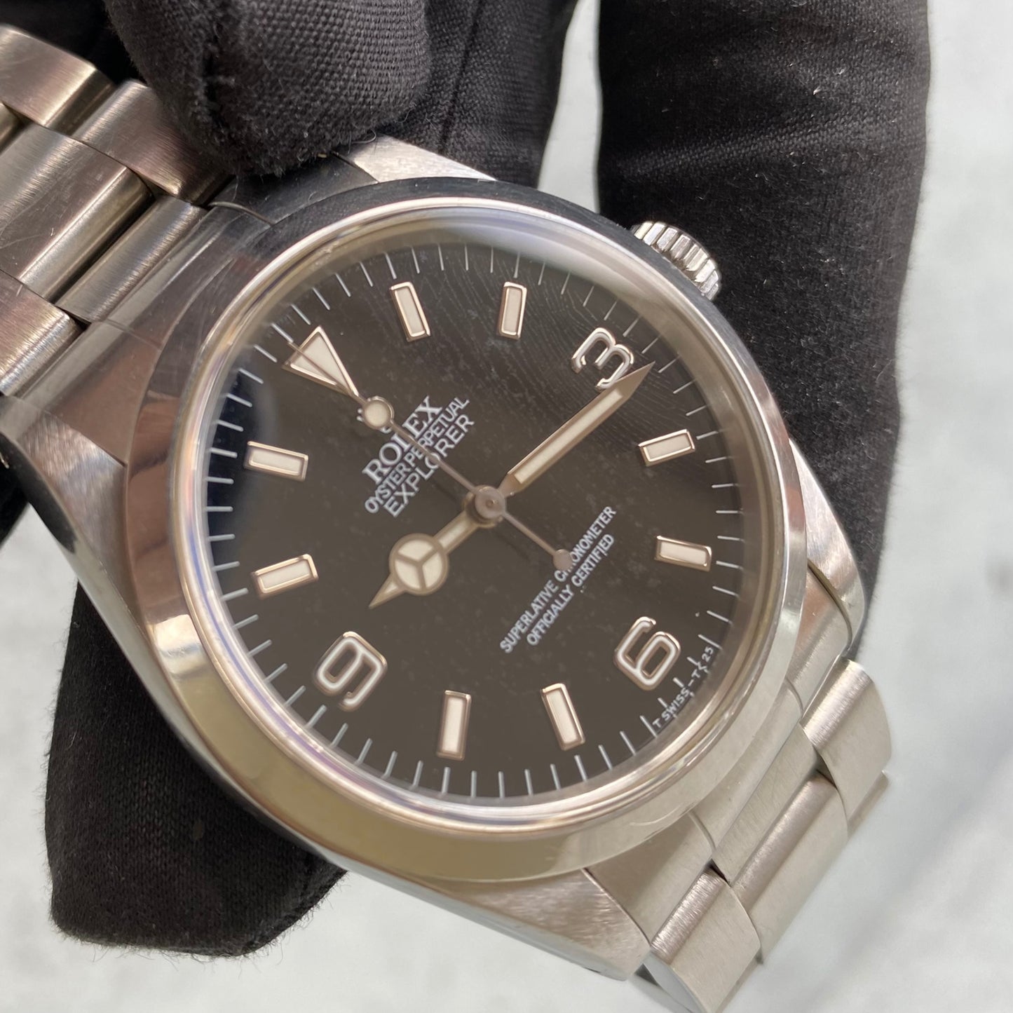 1991 Rolex Explorer Oyster Perpetual 14270 Black Dial Watch - Boxed & Papers