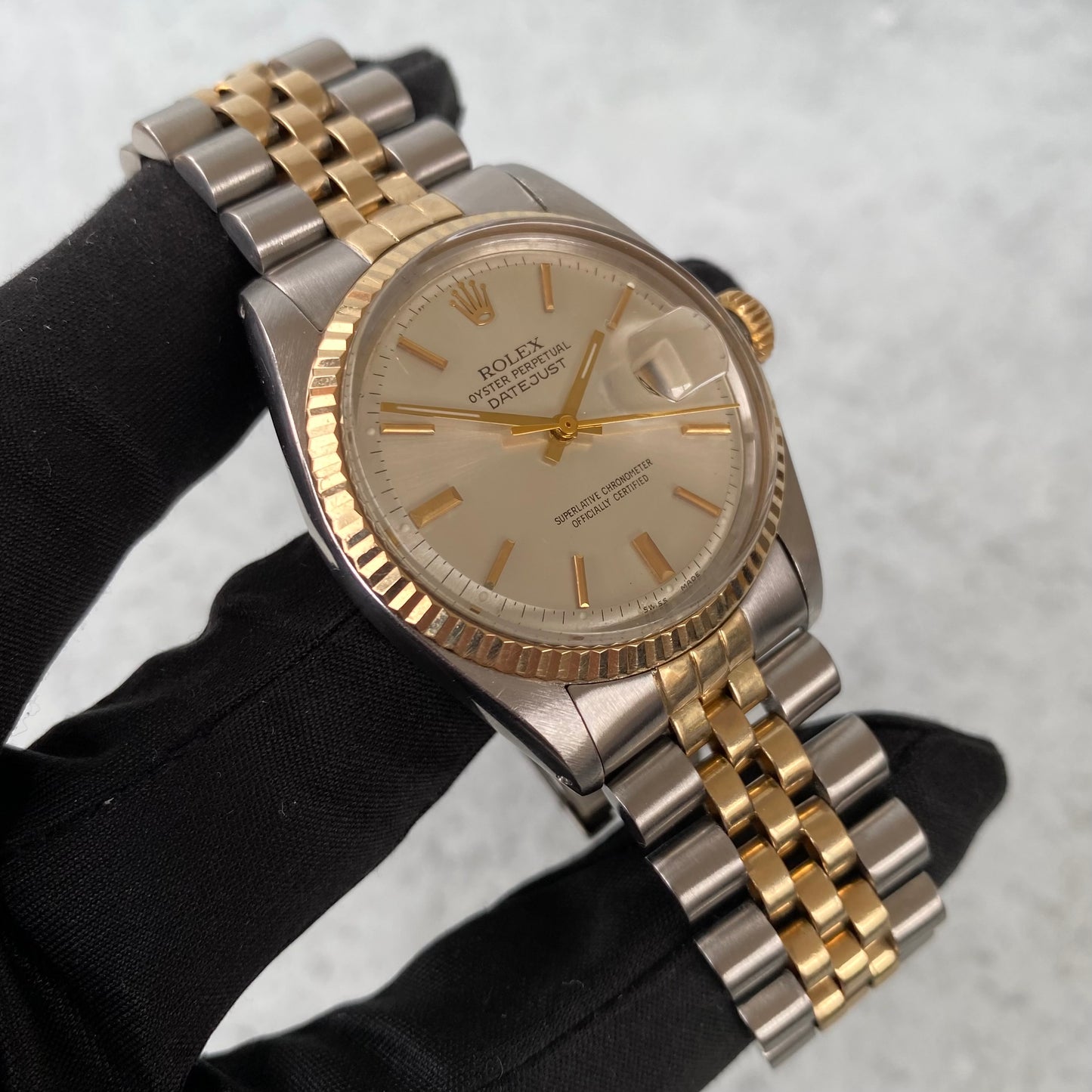 1978 Rolex Datejust Oyster Perpetual 1601 Bi-Metal Swiss Vintage Watch