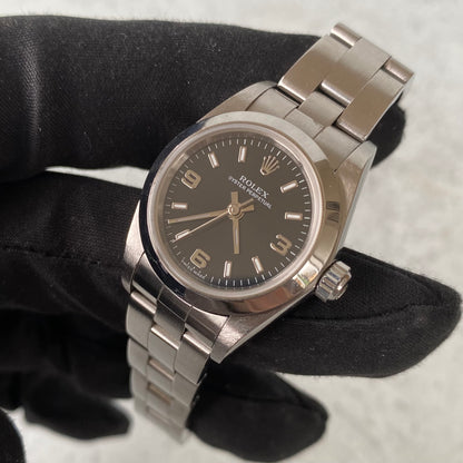 2004 Ladies Rolex Oyster Perpetual Black Dial 76080 Watch - Full Set