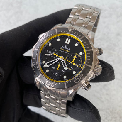 Omega Seamaster 300 Diver Regatta Chronograph Black Dial Date Watch - Full Set