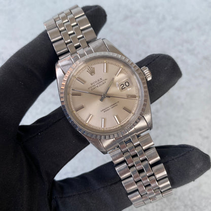 1970 Rolex Datejust Oyster Perpetual 1603 Engine Turned Bezel Swiss Watch