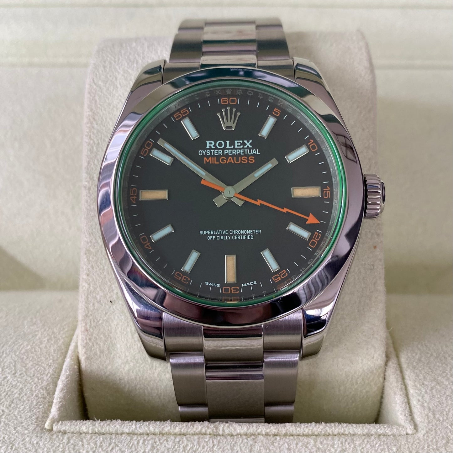 2012 Rolex Milgauss 116400GV Oyster Perpetual Watch - Showcase