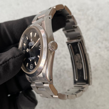 1991 Rolex Explorer Oyster Perpetual 14270 Black Dial Watch - Boxed & Papers
