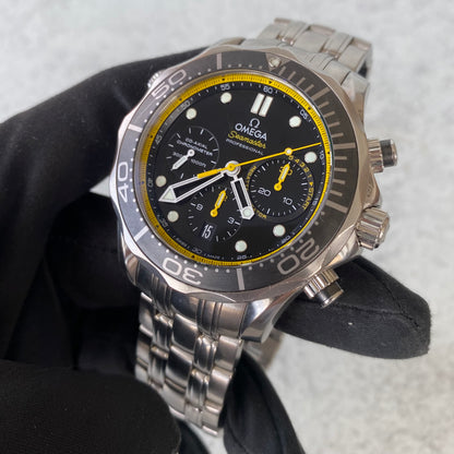 Omega Seamaster 300 Diver Regatta Chronograph Black Dial Date Watch - Full Set