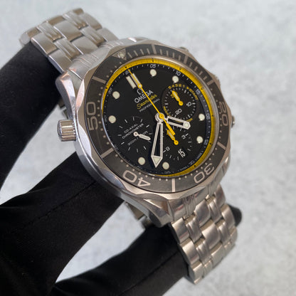 Omega Seamaster 300 Diver Regatta Chronograph Black Dial Date Watch - Full Set