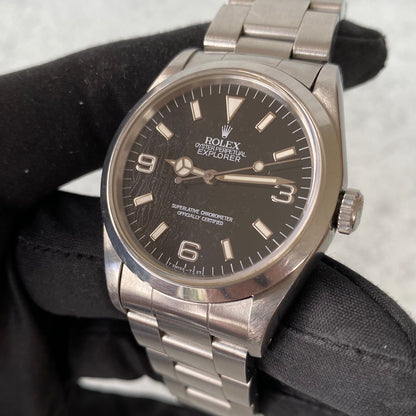 1991 Rolex Explorer Oyster Perpetual 14270 Black Dial Watch - Boxed & Papers